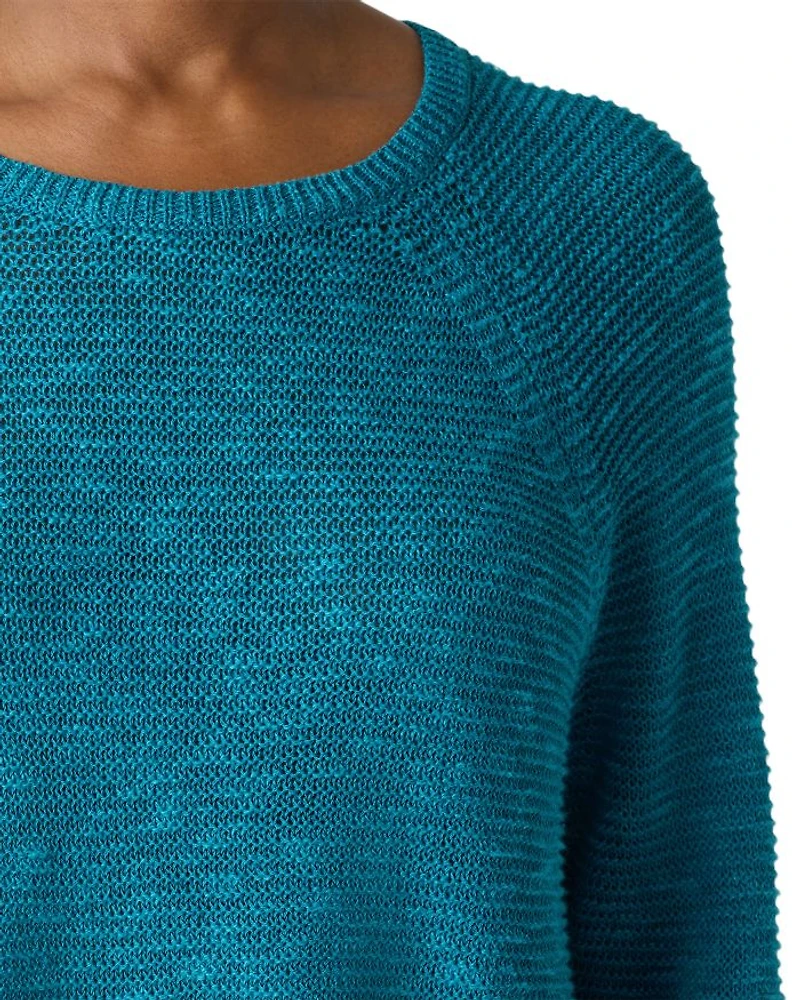 Linen Cotton Slub Raglan Sleeve Sweater