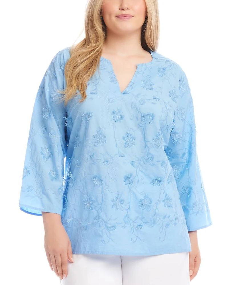 Three Quarter Sleeve Embroidered Tunic