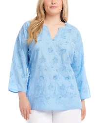 Three Quarter Sleeve Embroidered Tunic