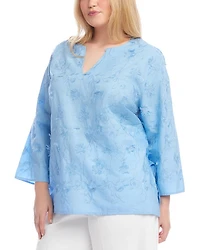Three Quarter Sleeve Embroidered Tunic