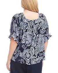 Ruffle Sleeve Square Neck Top