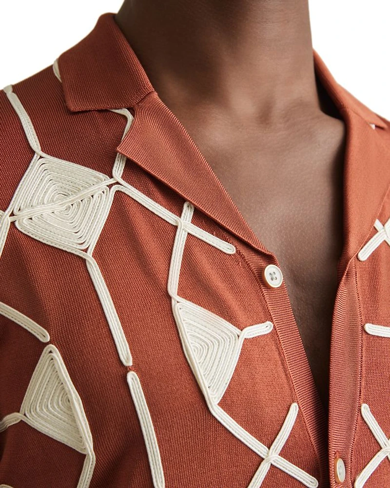 Terrazzo Embroidered Camp Shirt