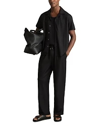 Relaxed Fit Textured Short Sleeve Camp Shirt