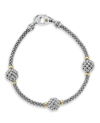 Sterling Silver Bracelet with Caviar Stations