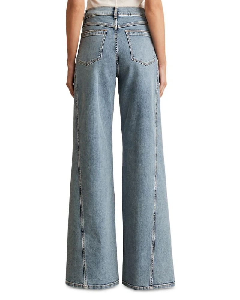 Fern Twist Seam High Rise Wide Leg Jeans Light Blue