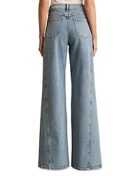 Fern Twist Seam High Rise Wide Leg Jeans Light Blue