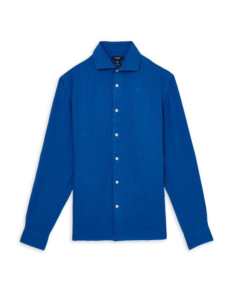 Ruban Long Sleeve Button Front Linen Shirt