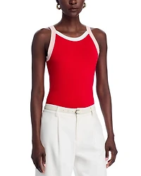 Sleeveless Color Blocked Halter Top