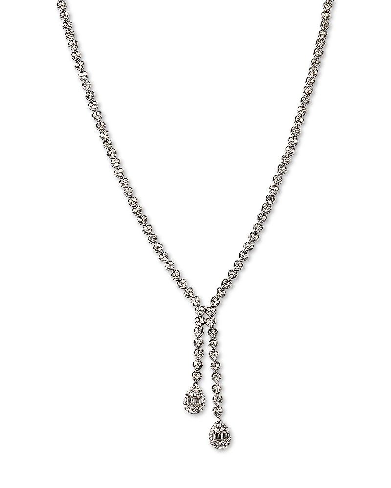 Bloomingdale's Fine Collection Diamond Round & Baguette Lariat Necklace