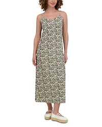 Linen Blend A Line Slip Dress