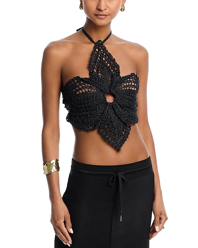 Cult Gaia Darlena Crochet Halter Top