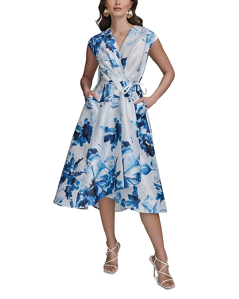 Donna Karan Floral Print A Line Dress