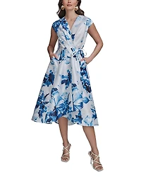 Donna Karan Floral Print A Line Dress