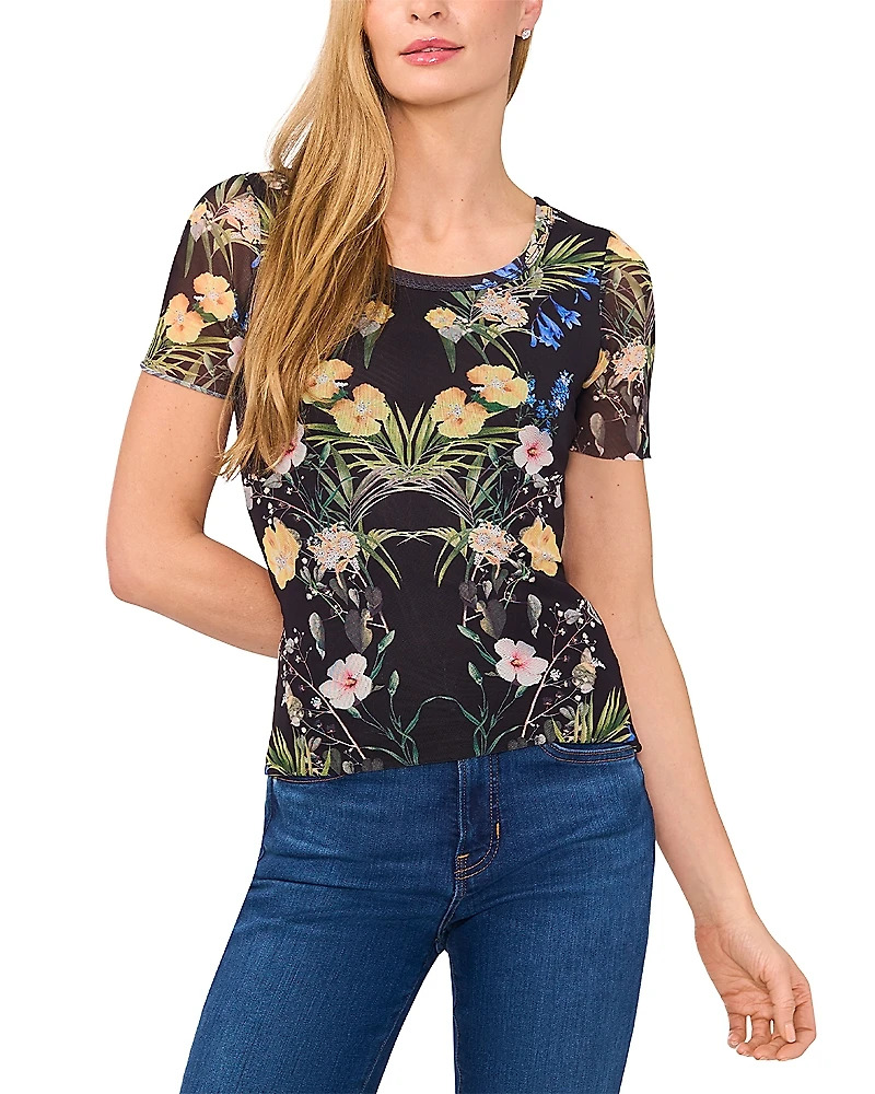 Ted Baker Short Sleeve Crewneck Mesh Top