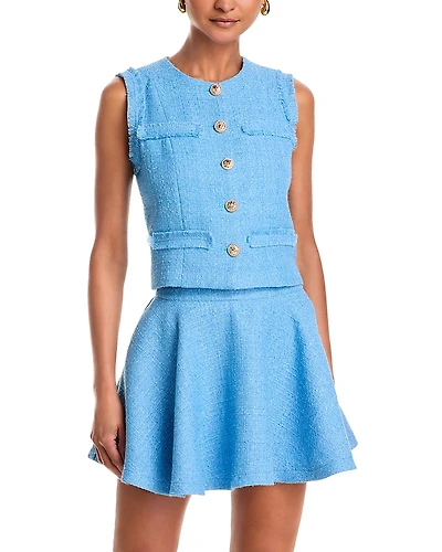 Aqua Tweed Boxy Vest - Exclusive