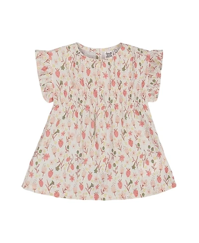 Deux par Deux Girls' Printed Seersucker Blouse with Frills - Little Kid