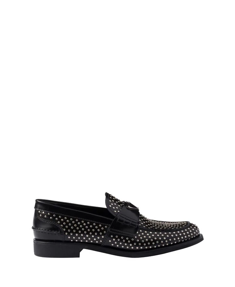Women's Studded Brushed Leather Loafers