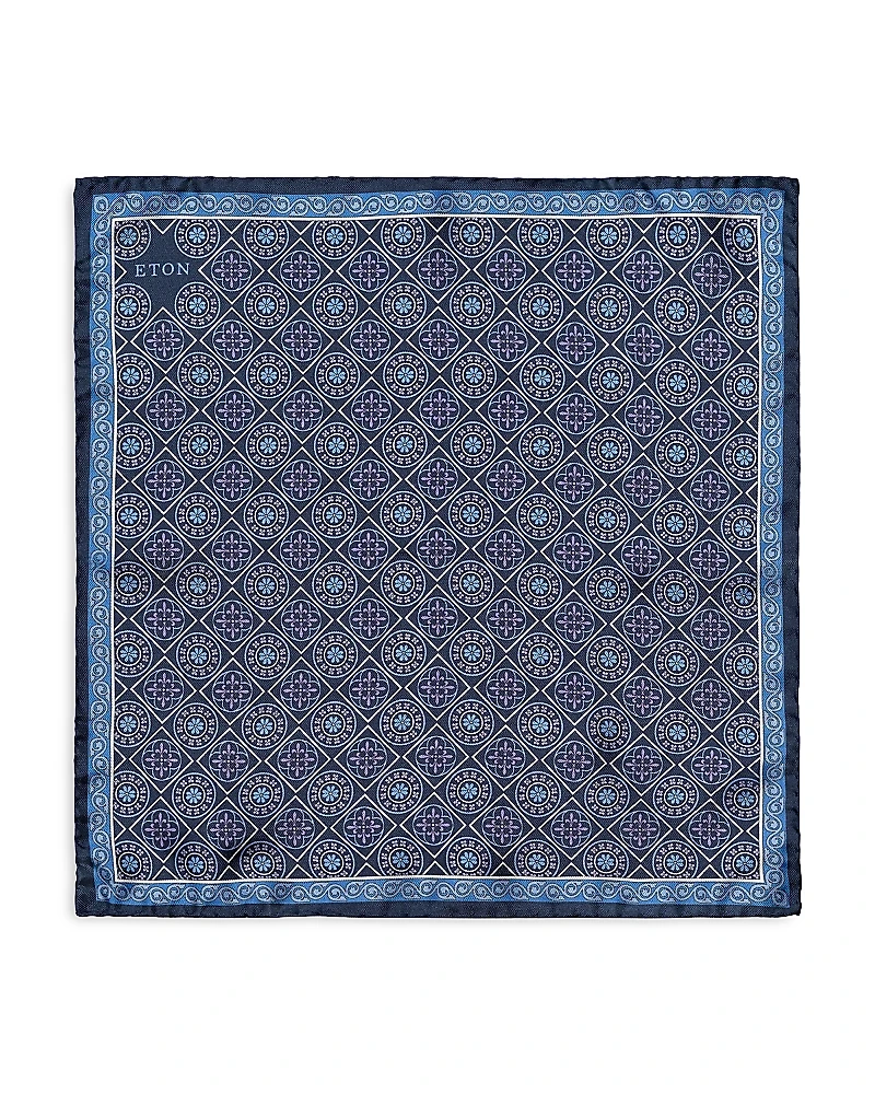 Eton Medallion Silk Pocket Square