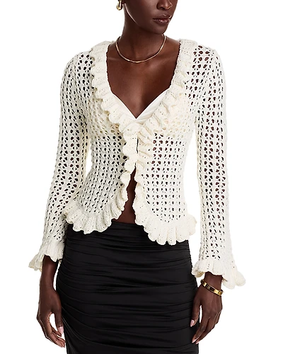 L'Agence Solaris Open Stitch Cardigan