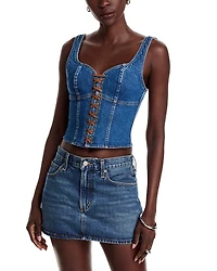 L'Agence Nayeli Lace Up Corset Tank Top