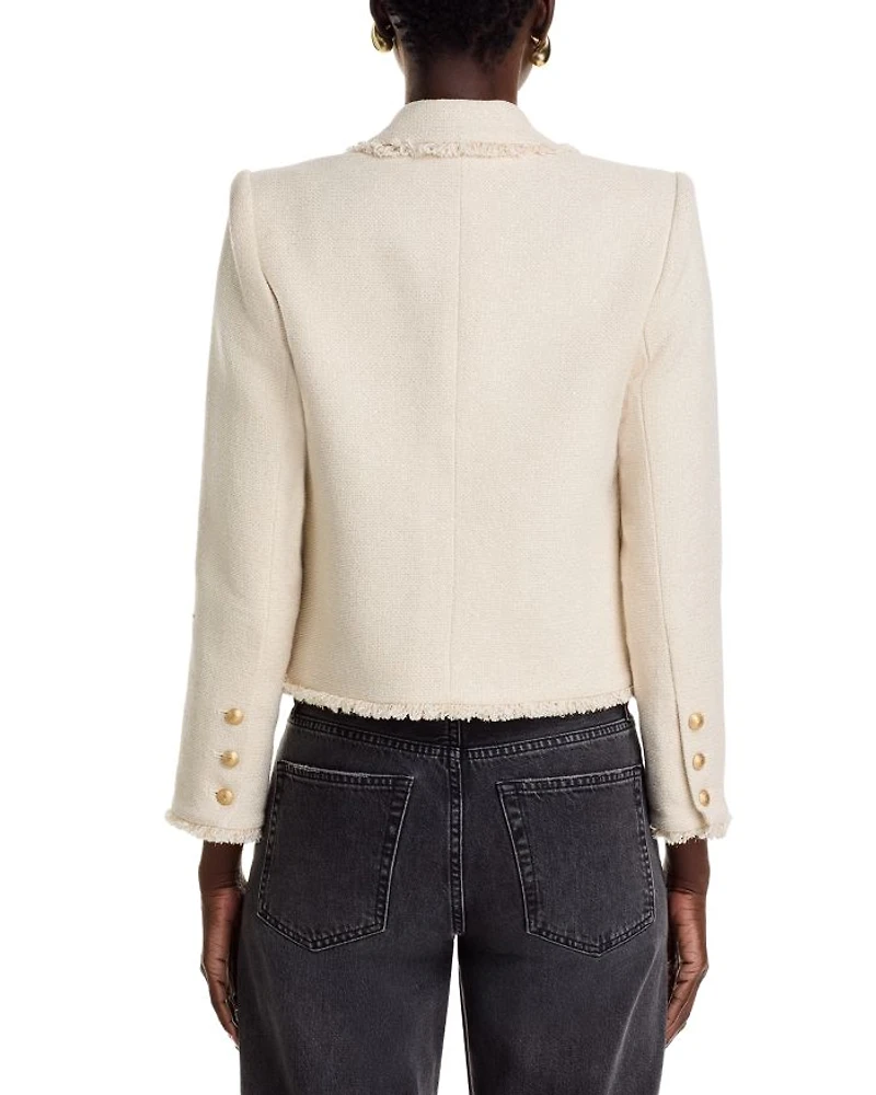 Sylvia Fringe Trim Tweed Jacket