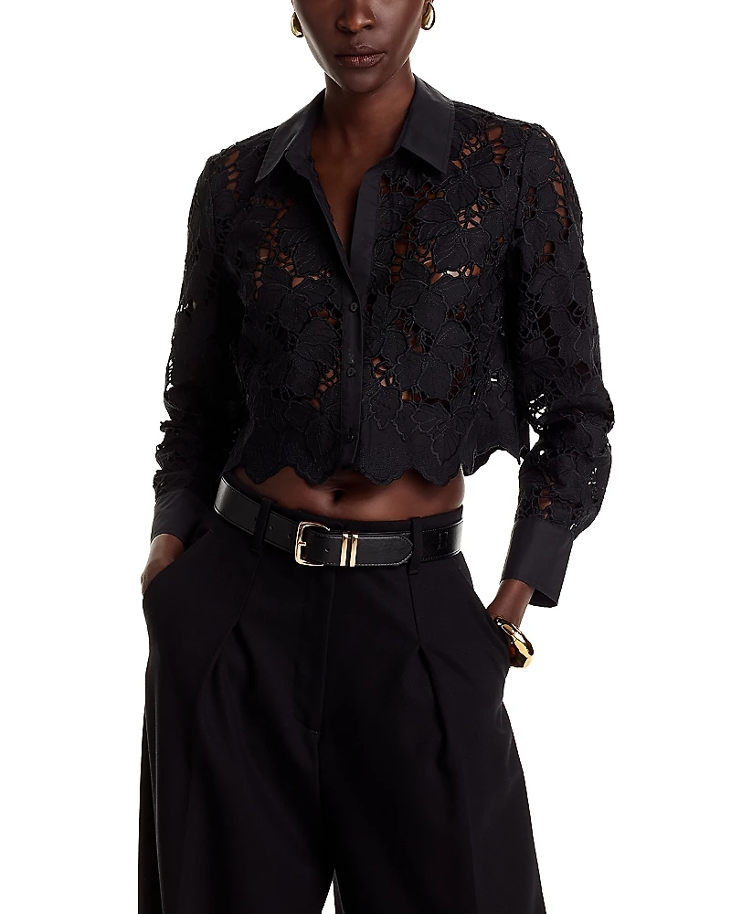 L'Agence Seychelle Lace Button Front Shirt