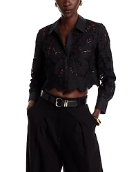L'Agence Seychelle Lace Button Front Shirt