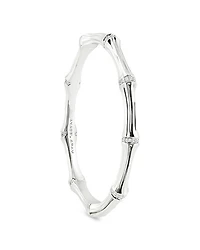 Pavé Bamboo Bangle Bracelet in Sterling Silver