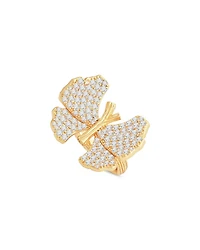 Pavé Butterfly Cocktail Ring 18K Gold Plated