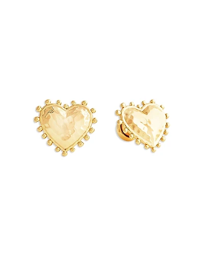 Anabel Aram Heart 18K Yellow Gold Plated Stud Earrings, 0.7L