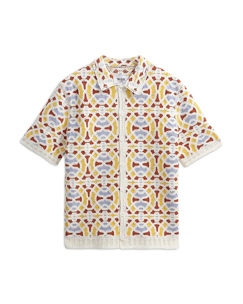 Wax London Dorset Crochet Short Sleeve Shirt