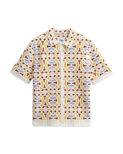 Wax London Dorset Crochet Short Sleeve Shirt