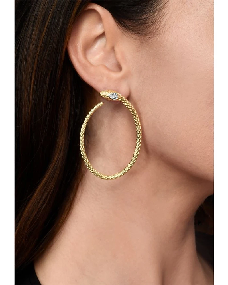 Crystal Serpent Hoop Earrings