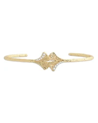 Pavé Ginkgo Leaves Cuff Bracelet