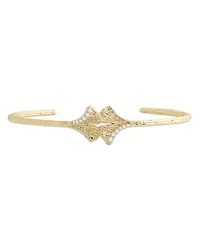 Anabel Aram Pave Ginkgo Leaves Cuff Bracelet