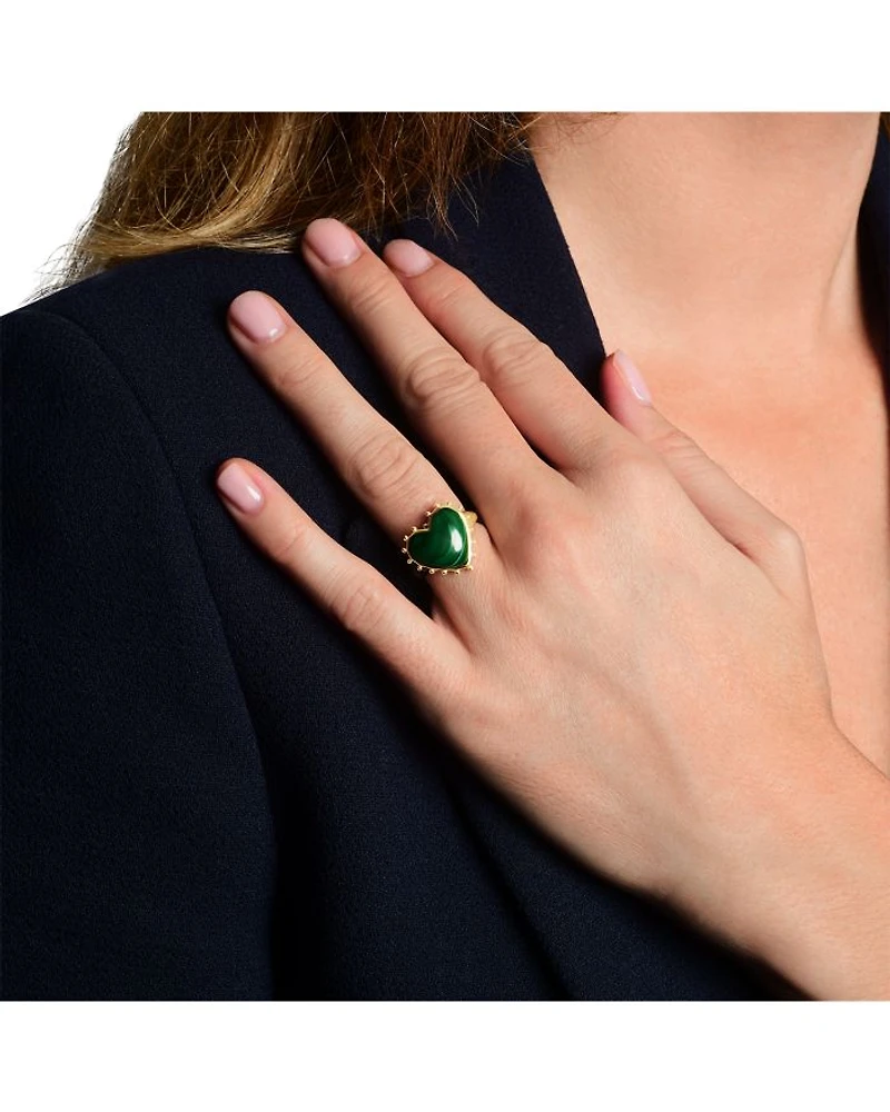 Malachite Heart Ring