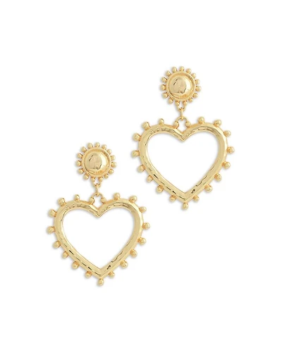 Open Heart Drop Earrings