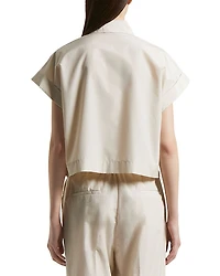 Short Sleeve Hidden Placket Blouse