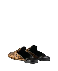 Women's Leopard-Print Leather Mules