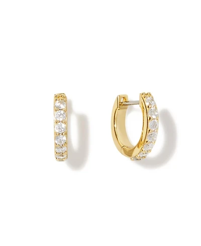 Ana Luisa Suzanne Medium Pave Huggie Hoops