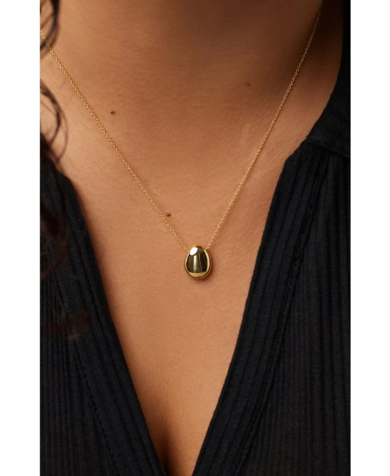 Gold Pendant Pebble Mini Necklace
