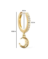 Celeste Crescent Moon Huggie Hoops Earrings