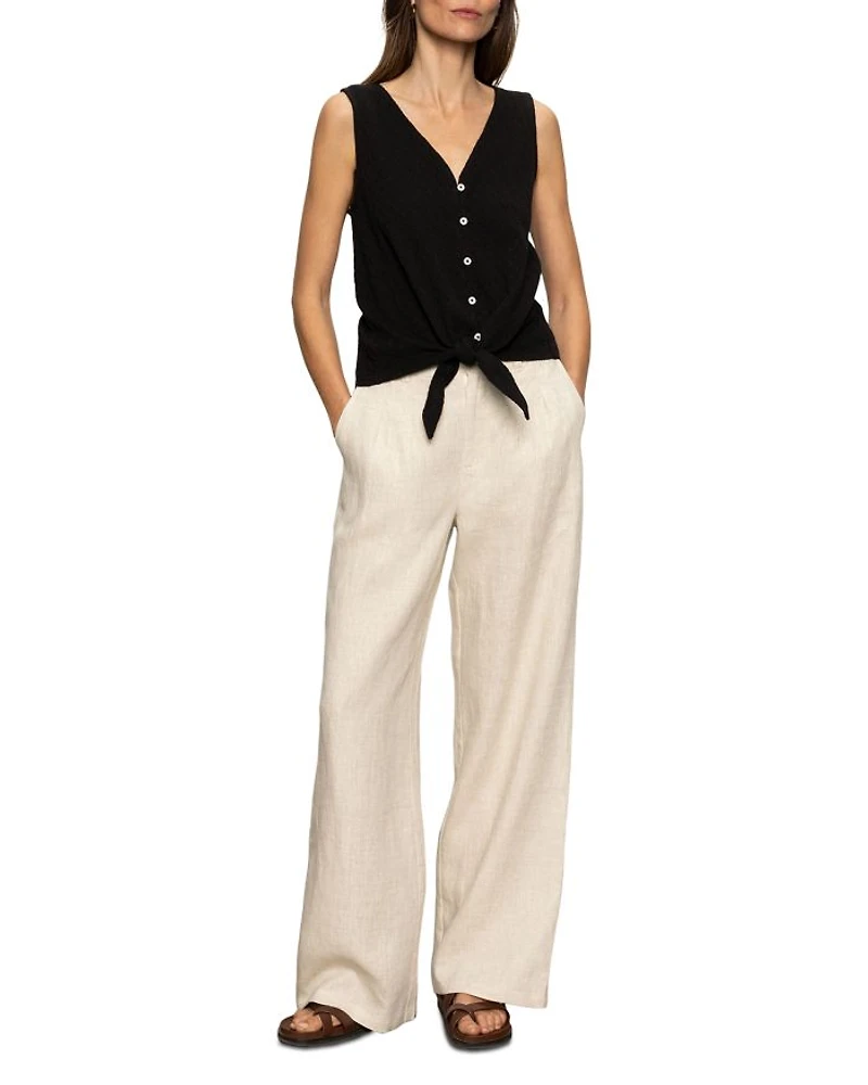 Vacation Tie Shell Palm Top