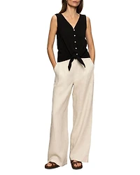 Vacation Tie Shell Palm Top
