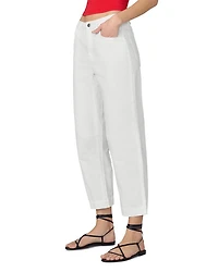 The Wilder Relaxed Barrel Leg High Rise Jeans White