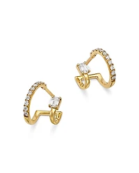 Bloomingdale's Fine Collection Diamond Two Piercing Look Huggie Earrings