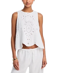 Bella Dahl Linen Eyelet Top