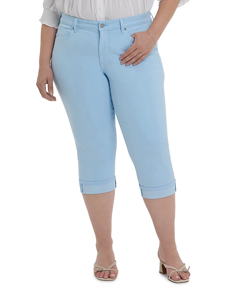 Nydj Plus Marilyn High Rise Straight Cropped Jeans
