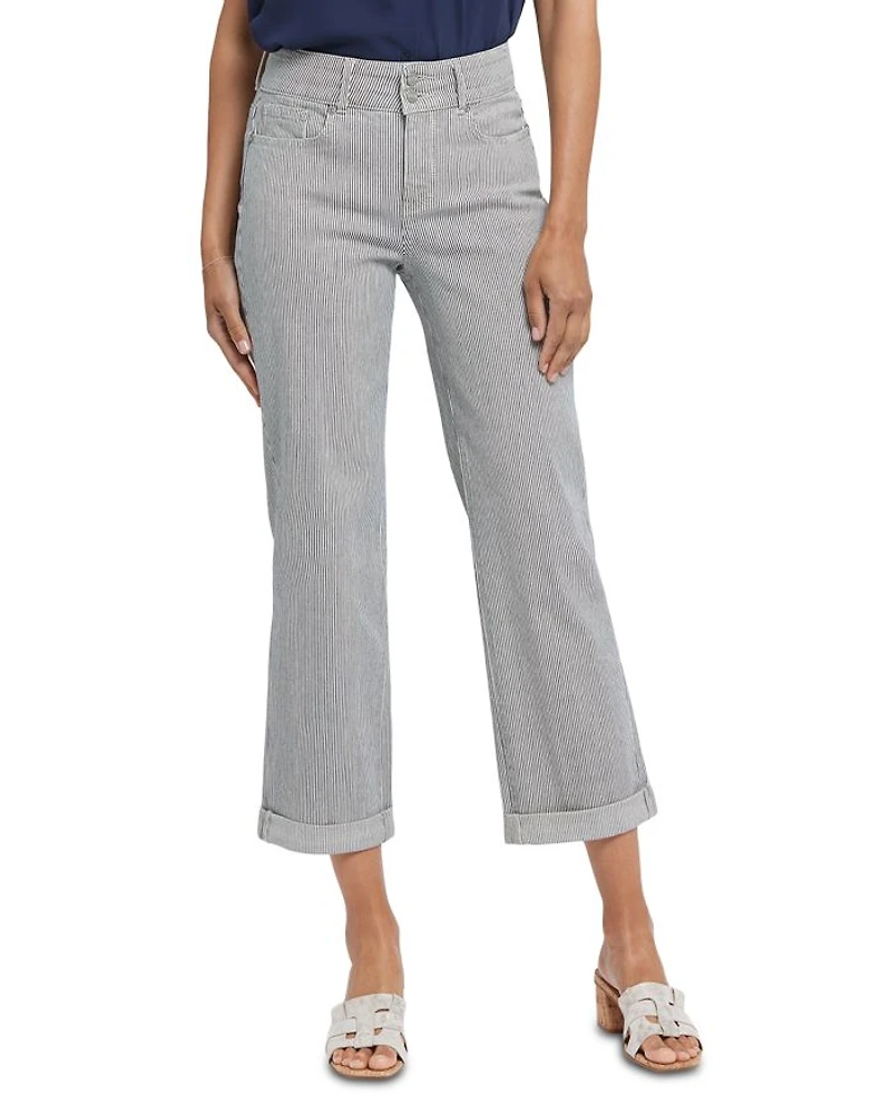 Bailey High Rise Cropped Straight Jeans Luarca Stripe