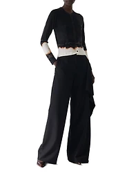 Burned Stripe Wool Cardigan